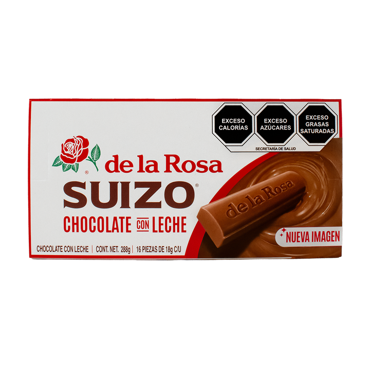 Chocolate con leche estilo Suizo 16 piezas 18 grs