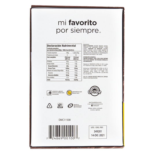 Mazapán cubierto con chocolate 16 piezas 22 grs