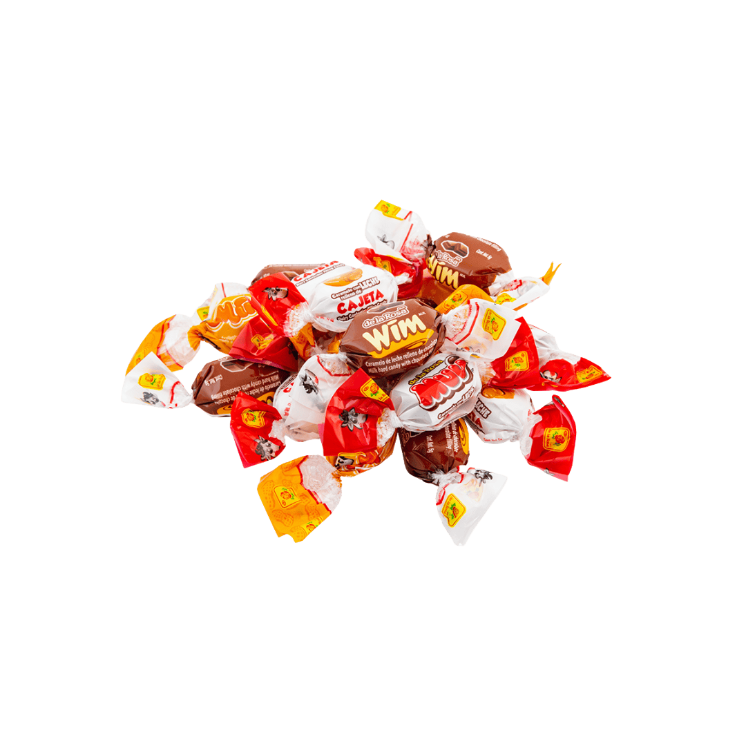 Caramelo Deli sabor Cacahuate, Avellana y Cajeta 100 piezas 500 grs