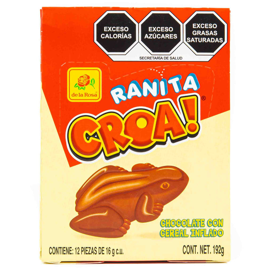 Chocolate Ranita Croa con Cereal Inflado 12 piezas 16 grs