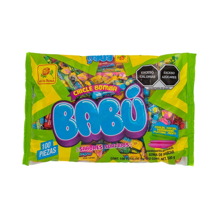 Chicle Babú sabor a frutas 100 piezas 500 grs