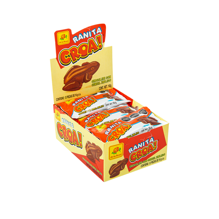 Chocolate Ranita Croa con Cereal Inflado 12 piezas 16 grs