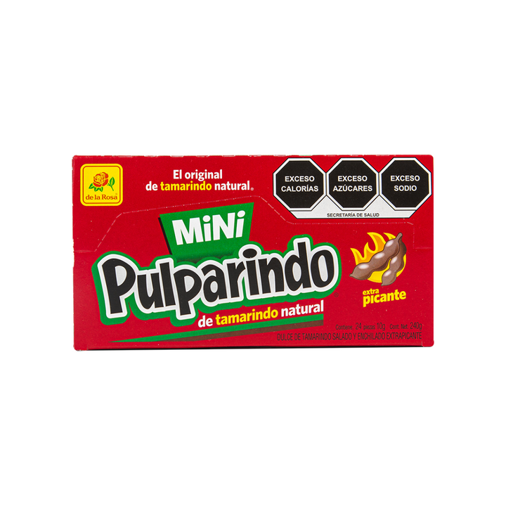 Pulparindo Mini Extra Picante 24 piezas 10 grs
