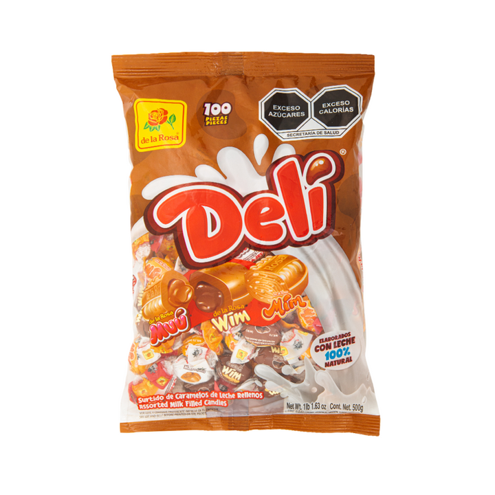 Caramelo Deli sabor Cacahuate, Avellana y Cajeta 100 piezas 500 grs