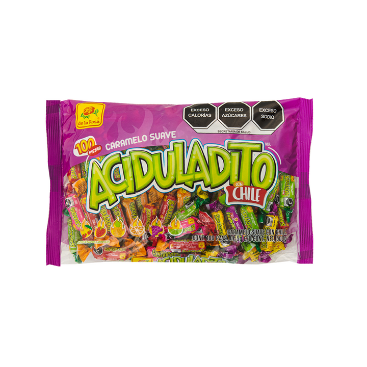 Caramelo Suave Aciduladito con Chile 100 piezas 5 grs