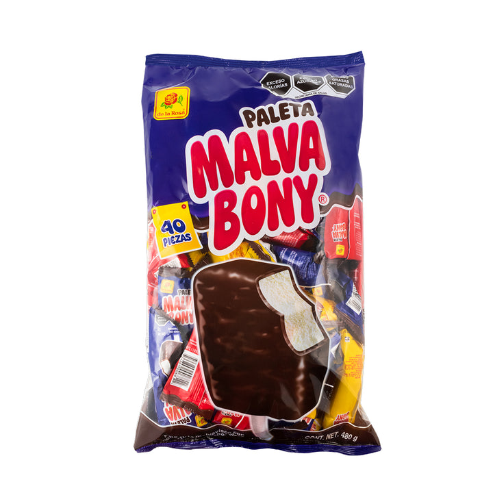 Paleta Malvabony Cubierto con Chocolate 40 piezas 12 grs