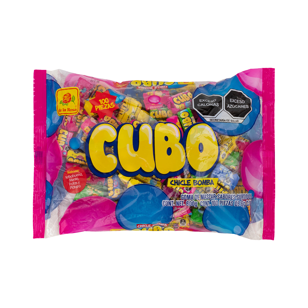 Chicle Cubo sabor a frutas 100 piezas 6 g c/u