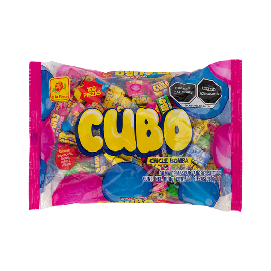 Chicle Cubo sabor a frutas 100 piezas 6 g c/u