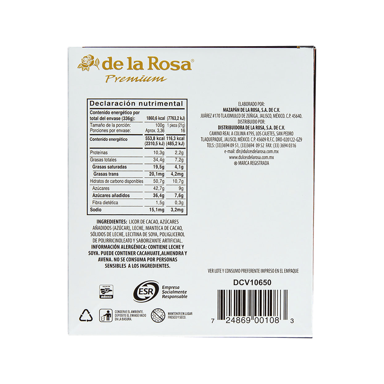 Chocolate Oscuro Premium 16 piezas 21 grs