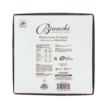 Bombón Bianchi Corazón cubierto con chocolate 50 piezas 7 grs