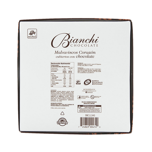 Bombón Bianchi Corazón cubierto con chocolate 50 piezas 7 grs
