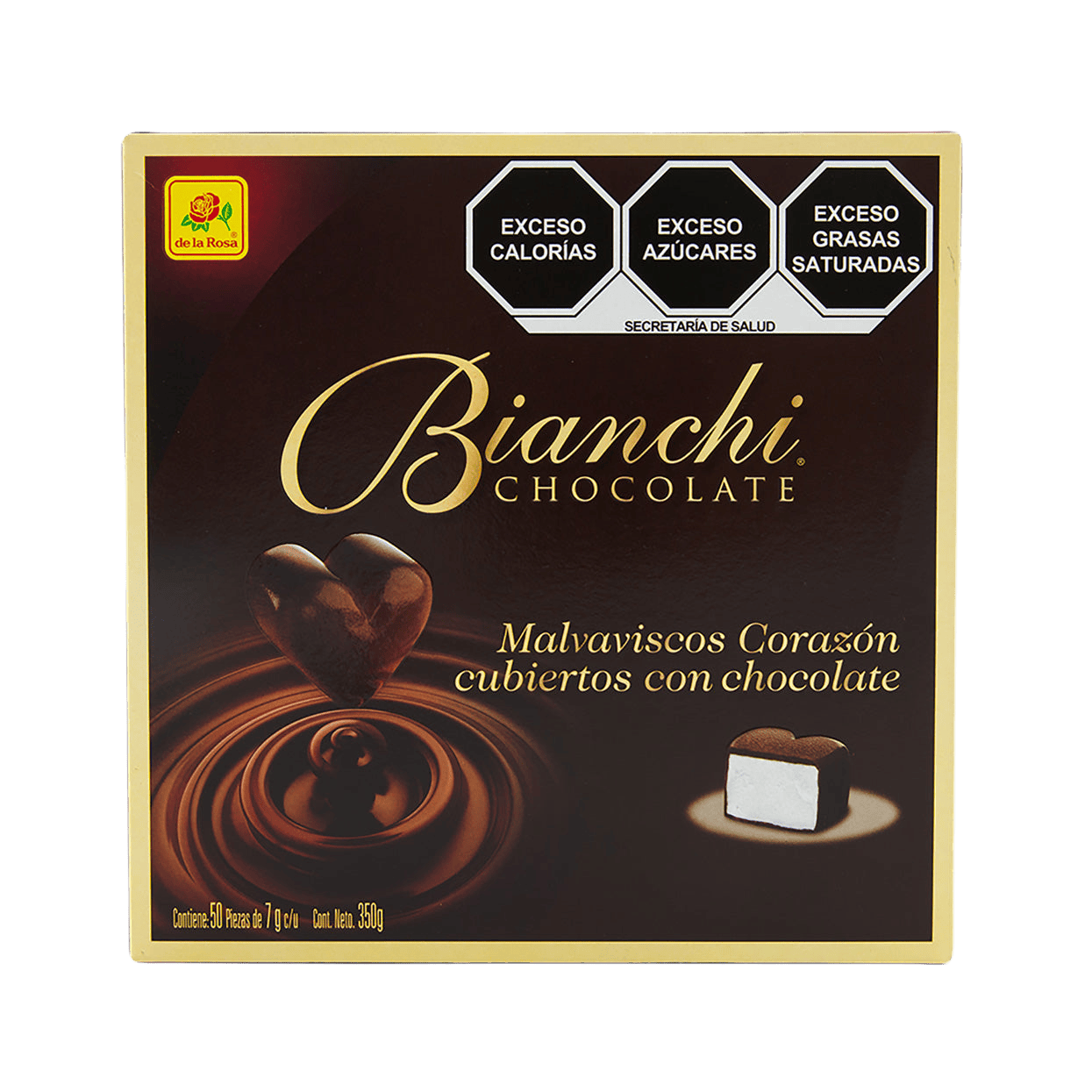 Bombón Bianchi Corazón cubierto con chocolate 50 piezas 7 grs