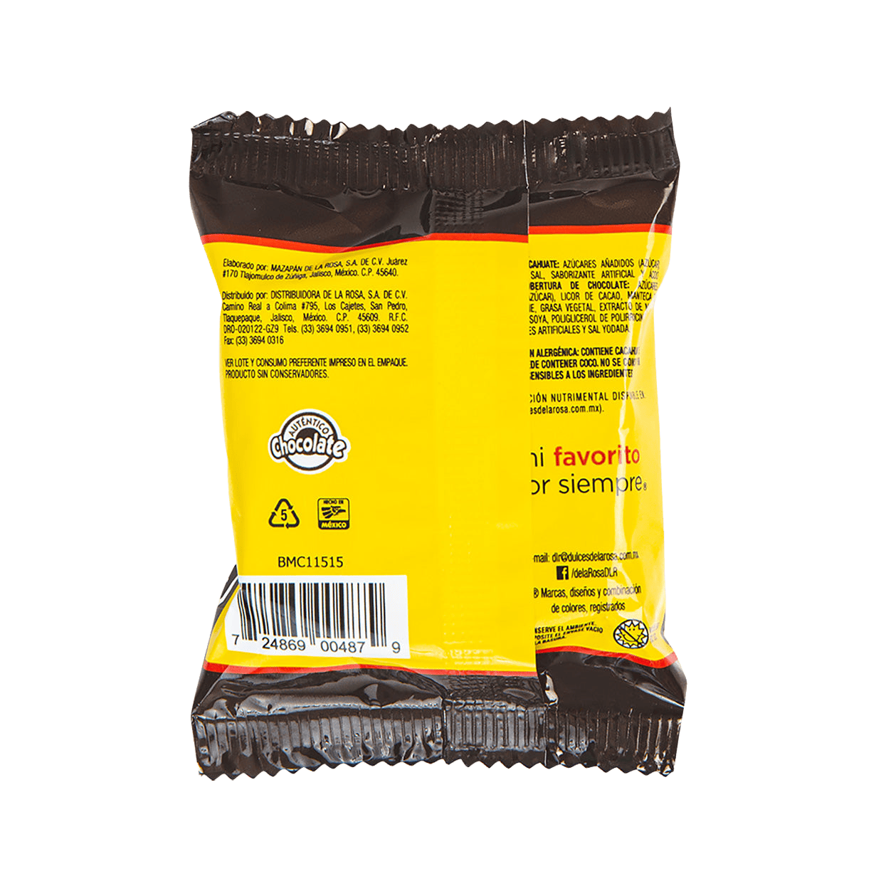 Mazapán Gigante cubierto con Chocolate 12 piezas 66 grs