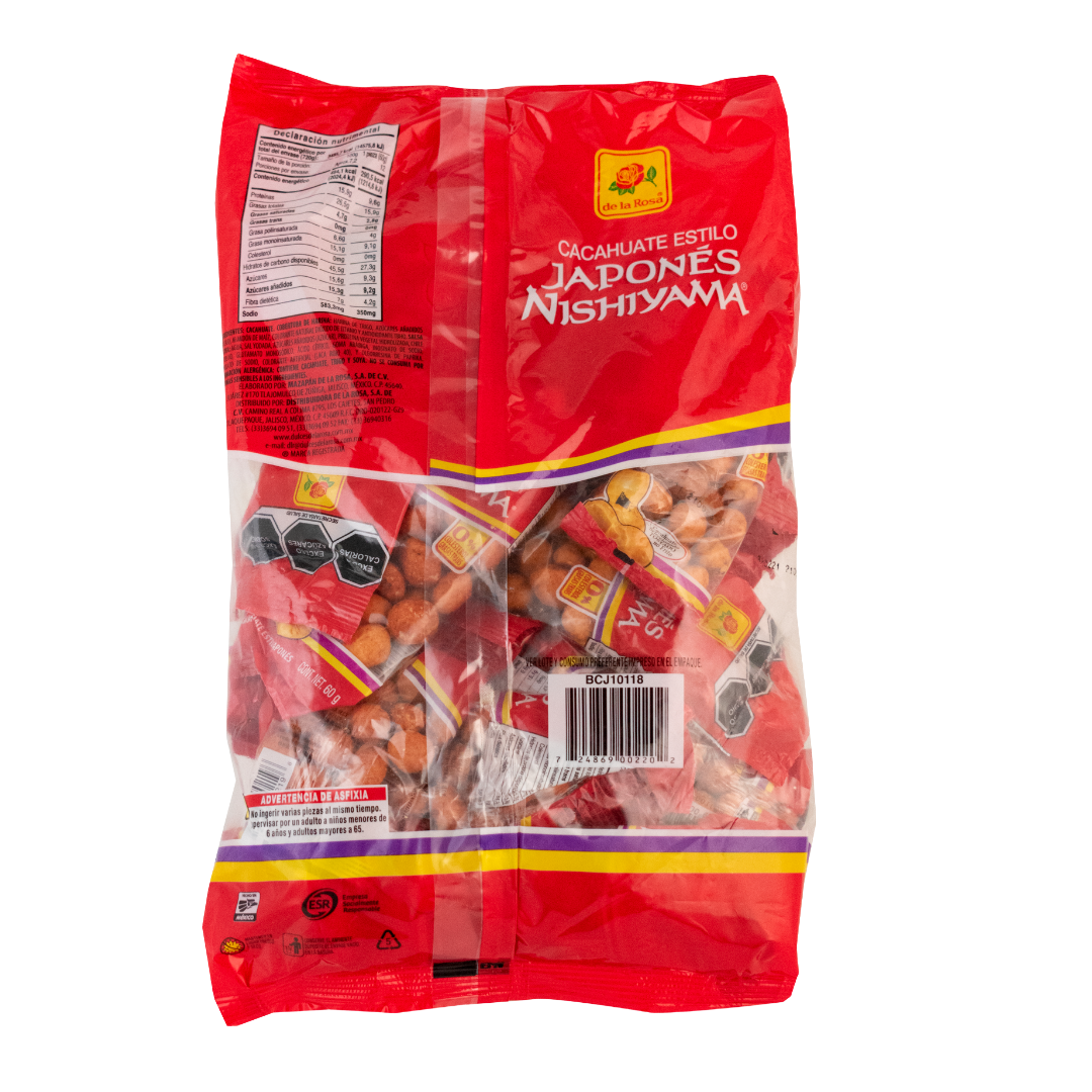 Cacahuate Japonés Nishiyama 12 piezas 60 grs