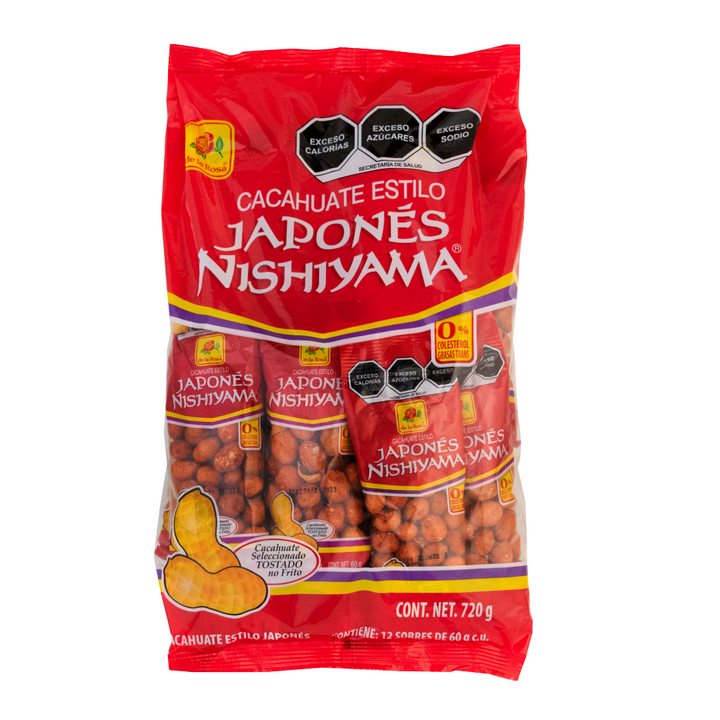 Cacahuate Japonés Nishiyama 12 piezas 60 grs