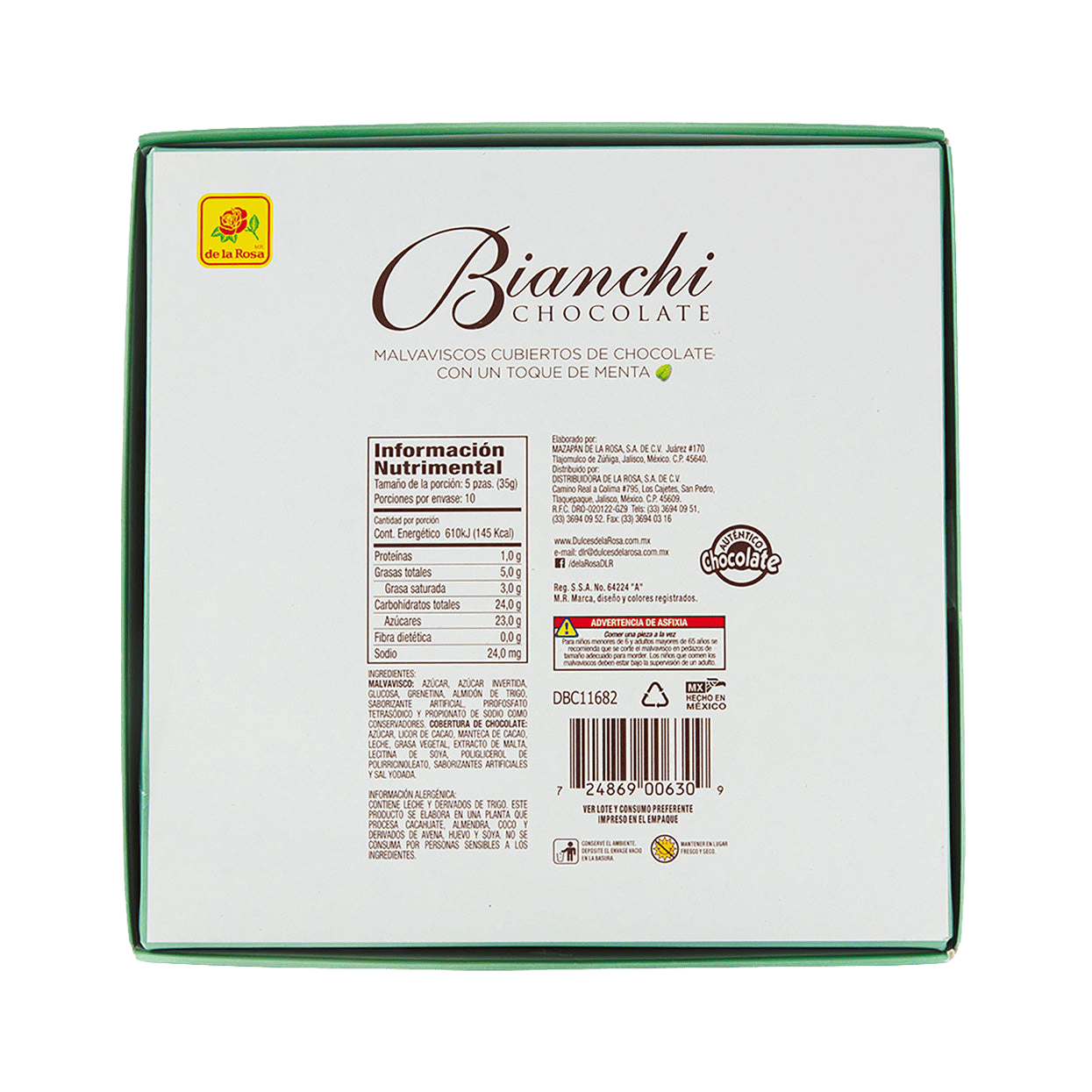 Bombón Bianchi Chocolate con Menta 50 piezas 7 grs