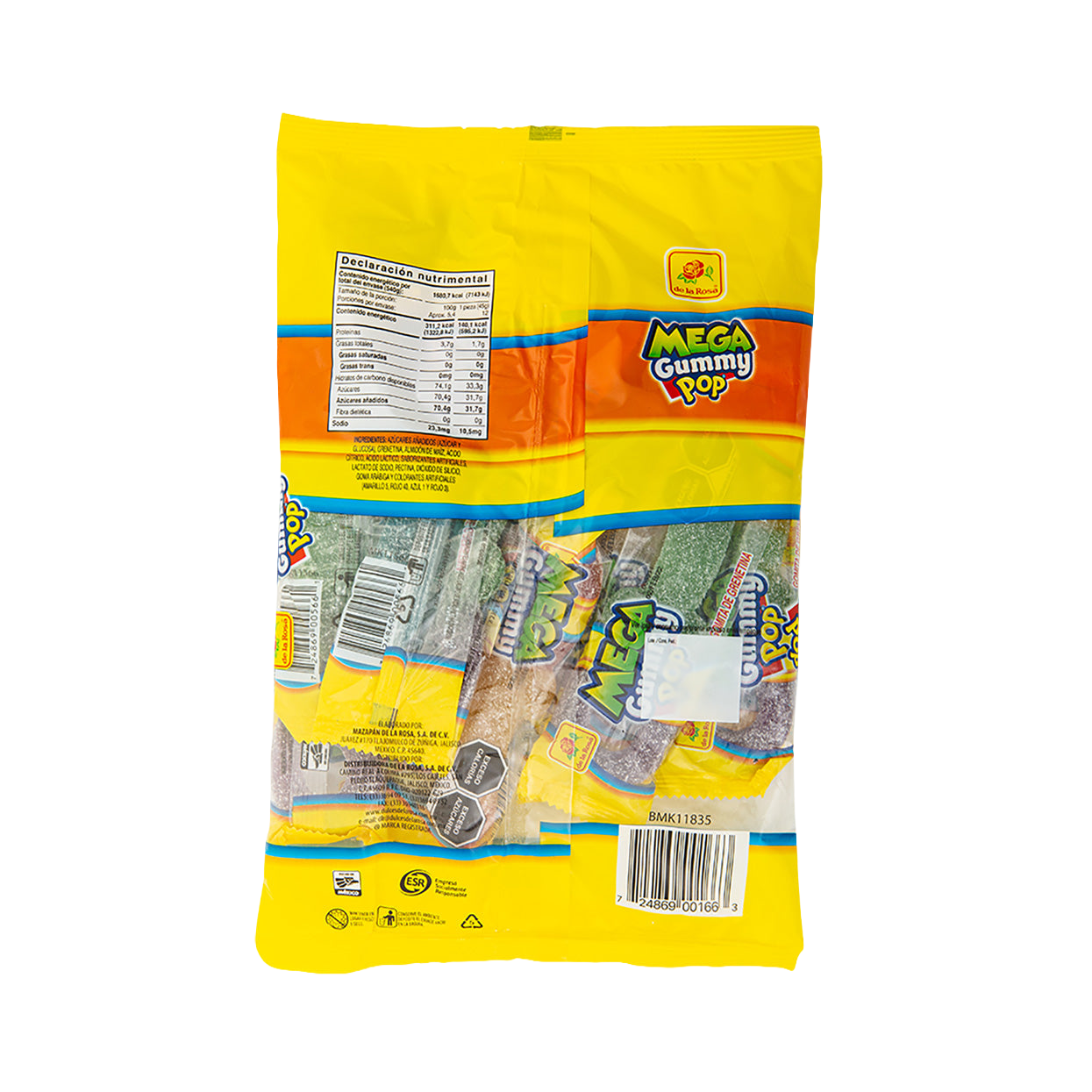 Mega Gummypop 12 piezas 45 grs