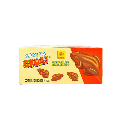 Chocolate Ranita Croa con Cereal Inflado 12 piezas 16 grs