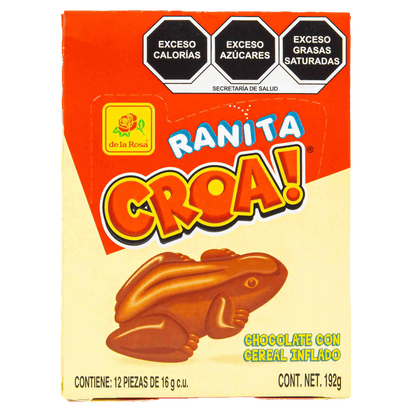 Chocolate Ranita Croa con Cereal Inflado 12 piezas 16 grs