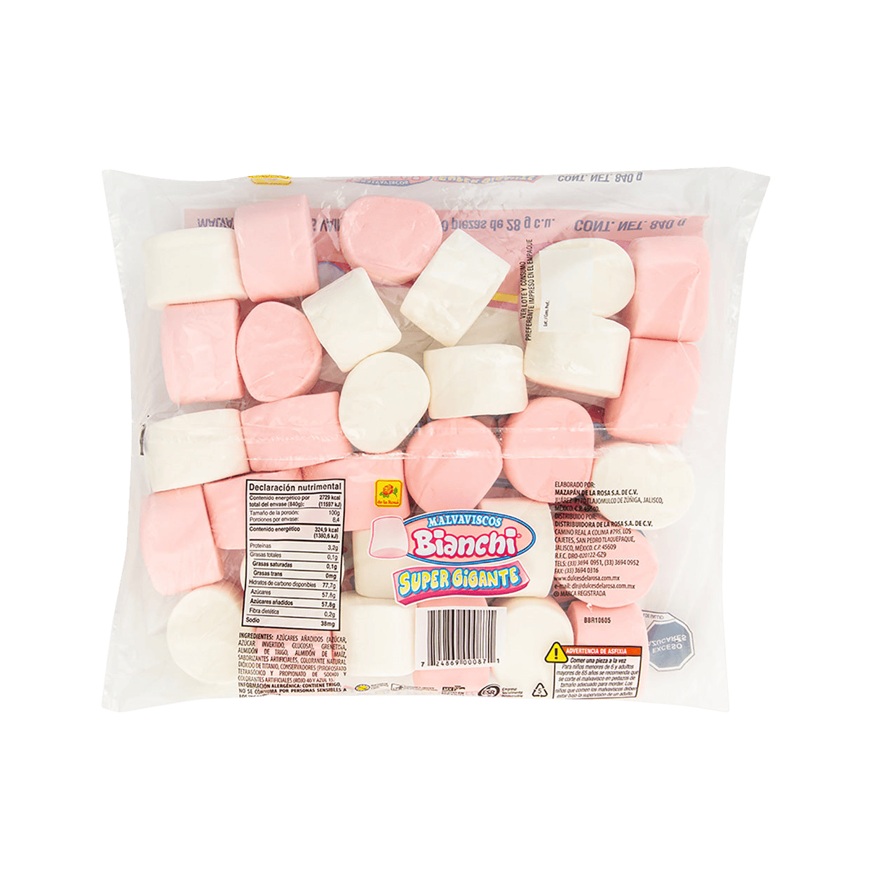 Bombón Bianchi Súper Gigante Blanco y Rosa 840 grs