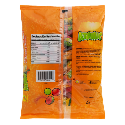 Chicle Atomic Relleno Picosito 50 piezas 9 grs