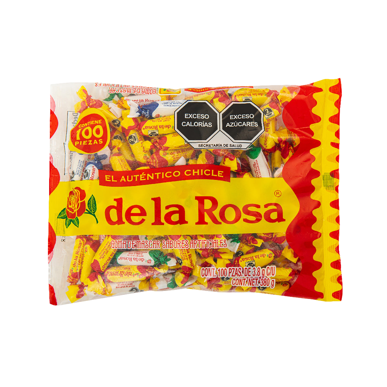 Chicle Moño Surtido sabor Frutas, Plátano y Menta 100 piezas 3.8 grs