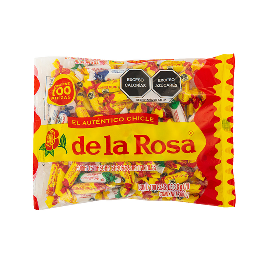 Chicle Moño Surtido sabor Frutas, Plátano y Menta 100 piezas 3.8 grs