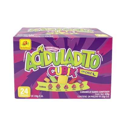 Caramelo Suave Confitado Aciduladito Cubix Con Chile