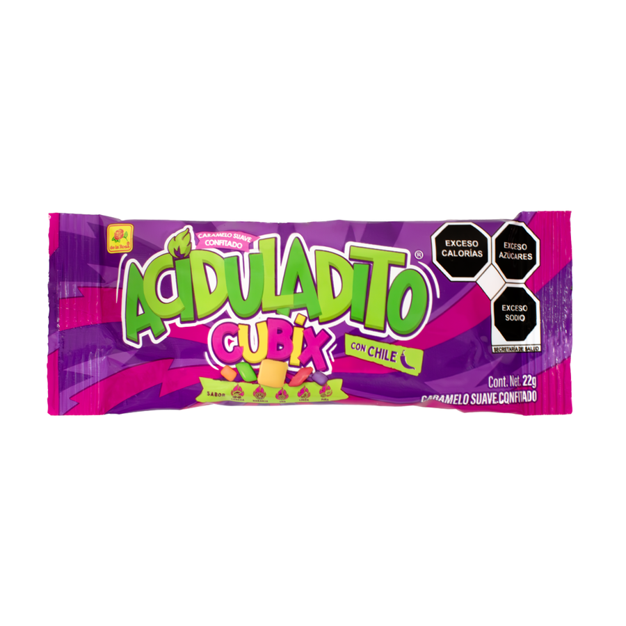 Caramelo Suave Confitado Aciduladito Cubix Con Chile