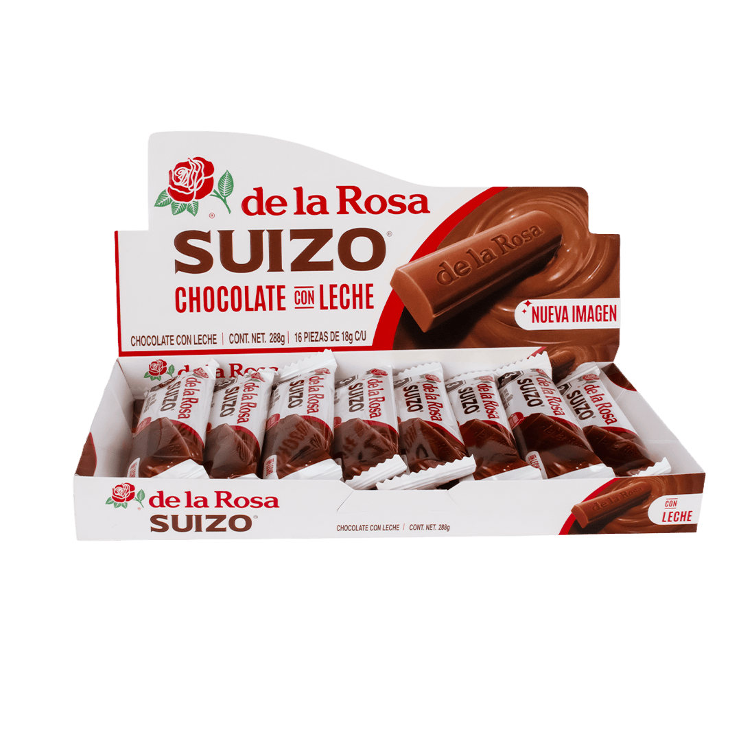 Chocolate con leche estilo Suizo 16 piezas 18 grs