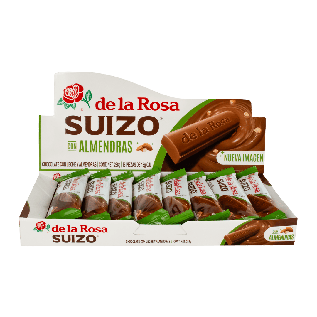 Chocolate Suizo con Almendras 16 piezas de 18grs