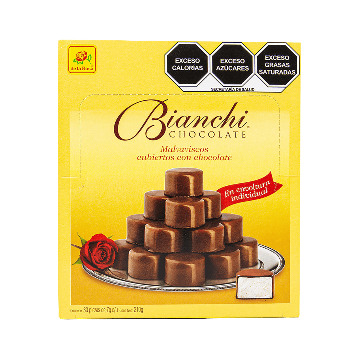 Bombón cubierto con chocolate en envoltura individual 30 piezas 7 grs