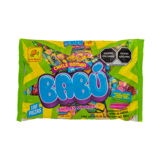 Chicle Babú sabor a frutas 100 piezas 500 grs
