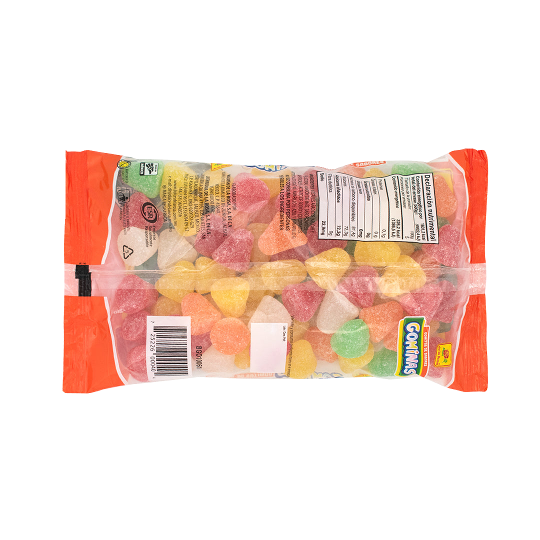 Gominas sabor cereza, fresa, naranja, piña y manzana 500 grs