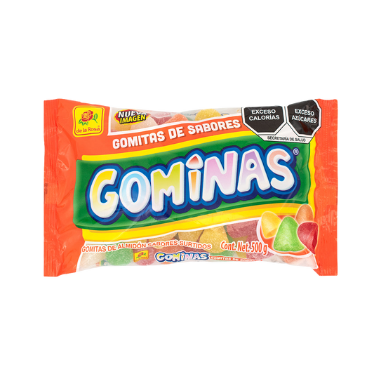 Gominas sabor cereza, fresa, naranja, piña y manzana 500 grs