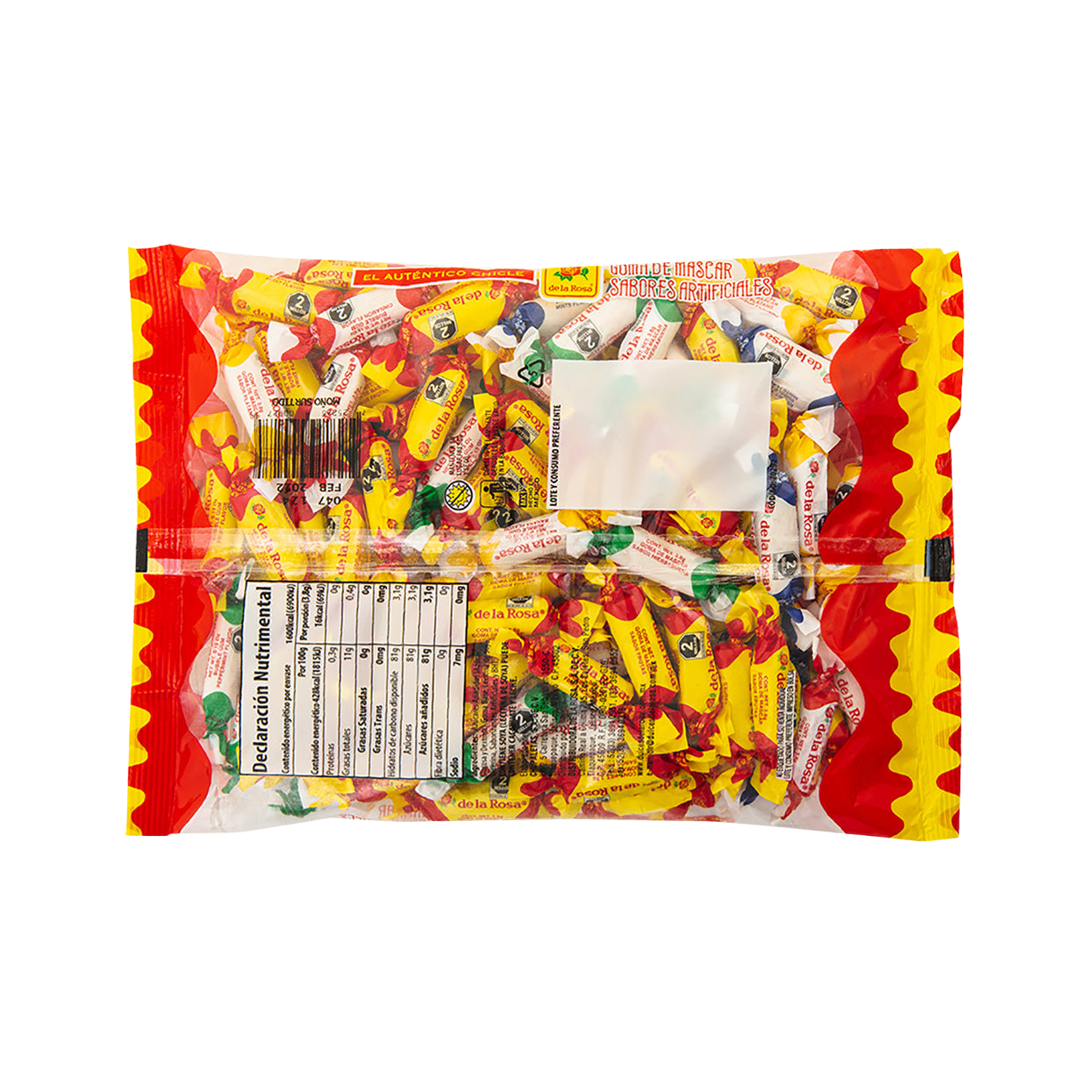 Chicle Moño Surtido sabor Frutas, Plátano y Menta 100 piezas 3.8 grs