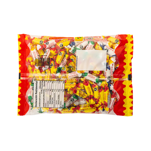 Chicle Moño Surtido sabor Frutas, Plátano y Menta 100 piezas 3.8 grs