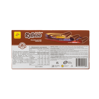 Chocolate con Relleno Fresa, Mazapán y Zarzamora 16 piezas 21 grs