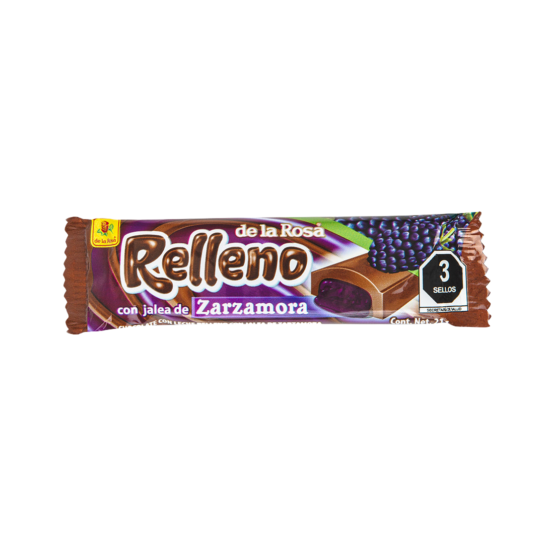 Chocolate con Relleno Fresa, Mazapán y Zarzamora 16 piezas 21 grs