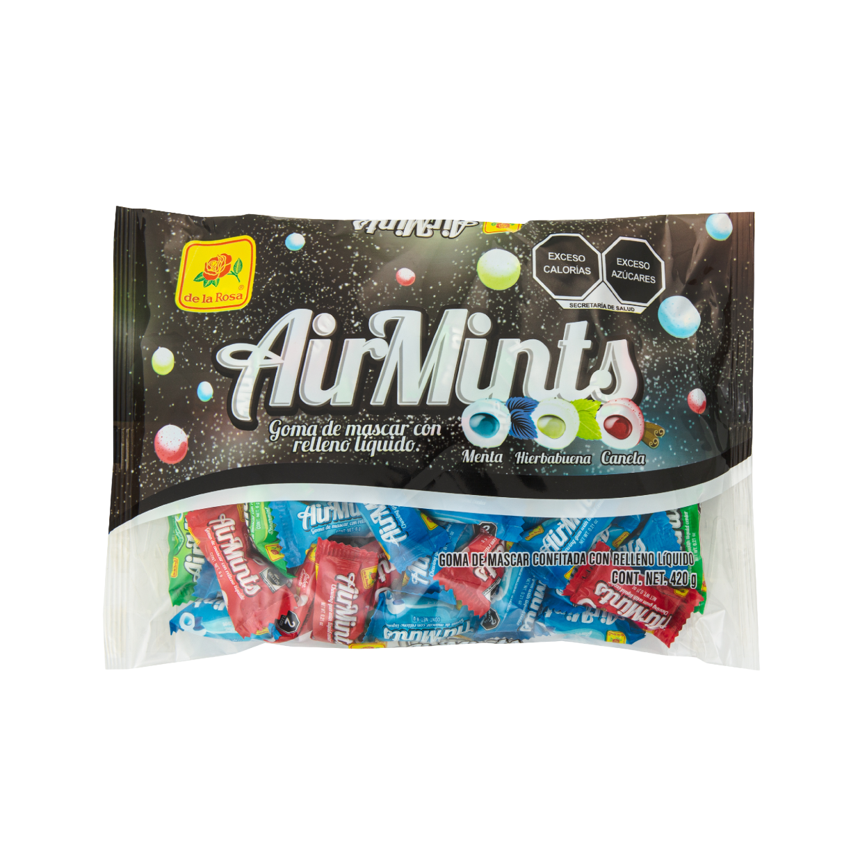 Chicle Airmints Surtido sabor Menta, Hierbabuena y Canela 70 piezas 420 grs