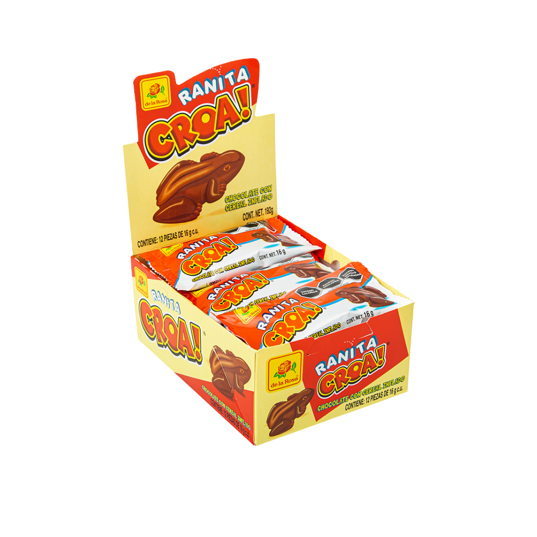 Chocolate Ranita Croa con Cereal Inflado 12 piezas 16 grs