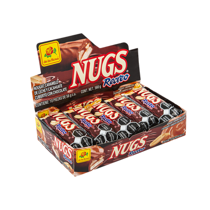 Chocolate Nugs Recreo Cajeta con Cacahuate 10 piezas 56 grs