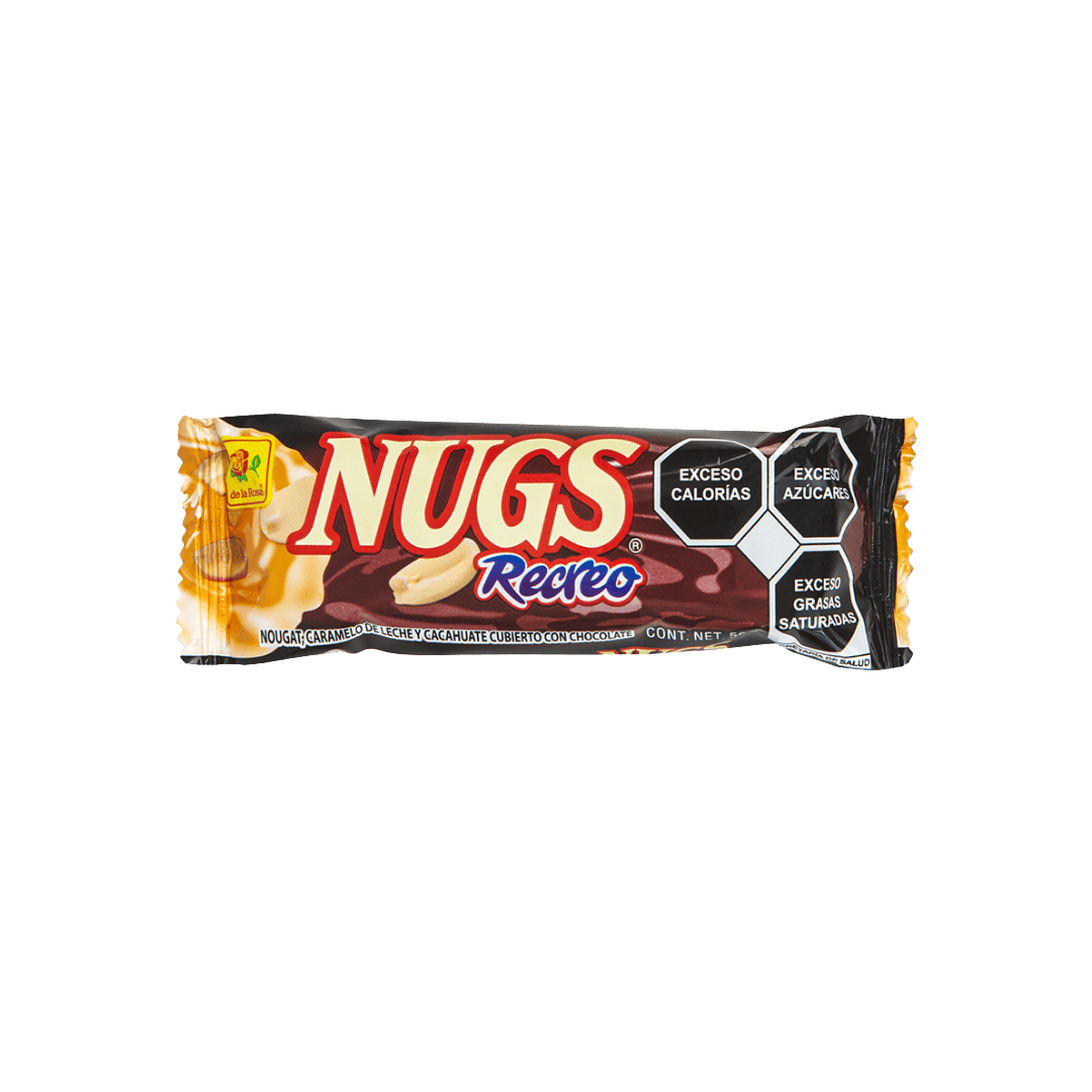 Chocolate Nugs Recreo Cajeta con Cacahuate 10 piezas 56 grs