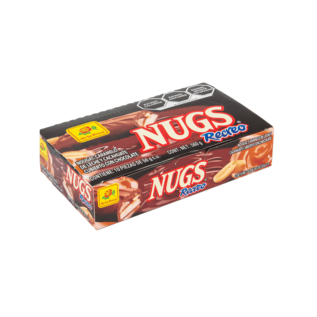 Chocolate Nugs Recreo Cajeta con Cacahuate 10 piezas 56 grs