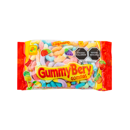 Gomitas GummyBery Lombrices Neón 500 grs