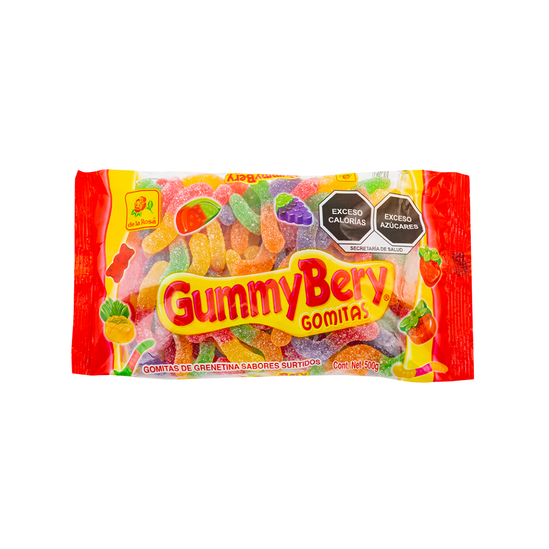 Gomitas GummyBery Lombrices Aciduladas 500 grs