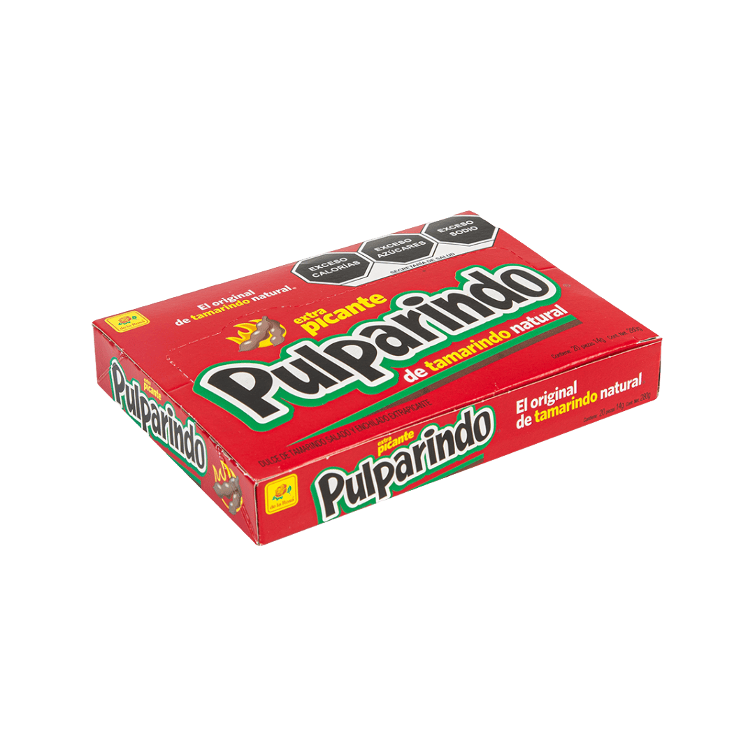Pulparindo Extra Picante 20 piezas 14 grs