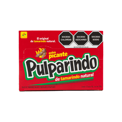 Pulparindo Extra Picante 20 piezas 14 grs