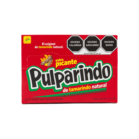 Pulparindo Extra Picante 20 piezas 14 grs
