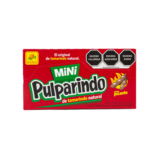 Pulparindo Mini Extra Picante 24 piezas 10 grs